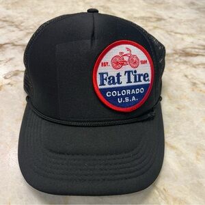 Black Trucker Hat with Fat Tire Patch